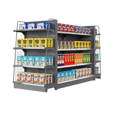 Купить 5-Shelf Metal Gondola Display Rack for Supermarkets 80kg Capacity online manufacture