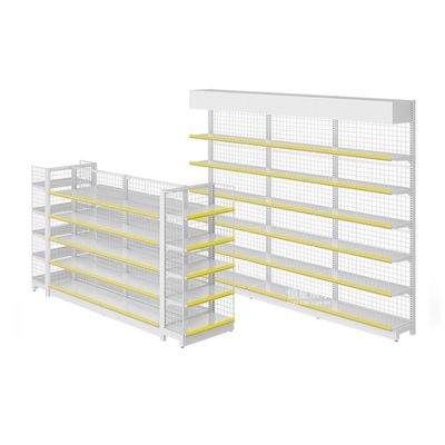 Купить Double-Sided Gondola Shelving 5-Tier Metal Supermarket Rack online manufacture