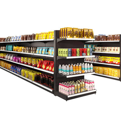 Двухсторонние продуктовые магазины розничный магазин Гондола Стеллажи из стали Супермаркеты Витрины