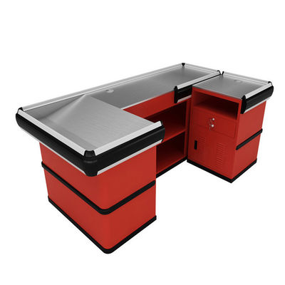 Супермаркет Check Out Counter Холодный прокат стального материала Магазин Cash Counter