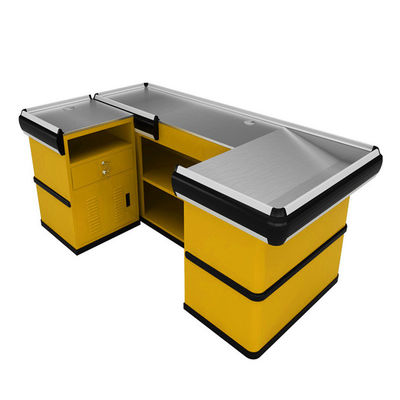 Супермаркет Check Out Counter Холодный прокат стального материала Магазин Cash Counter
