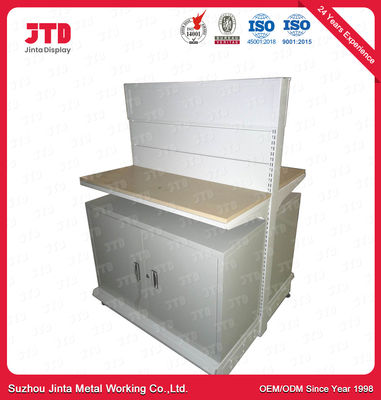 Полки ODM 1200mm полки яруса древесины ISO9001 и металла 3 белые розничные