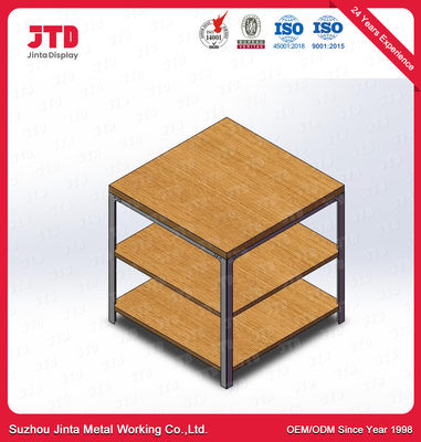Полки ODM 1200mm полки яруса древесины ISO9001 и металла 3 белые розничные